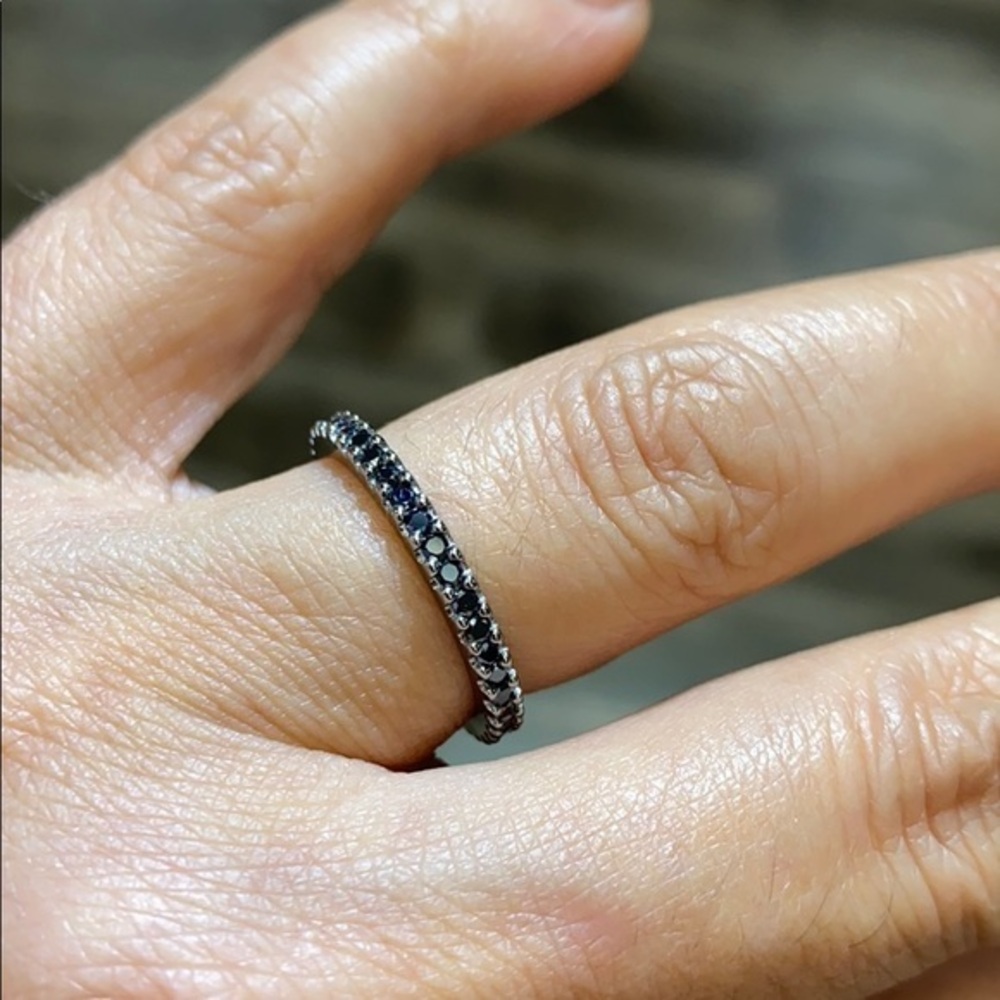 Black CZ Wedding Band sizes 4 5 6 7 8 9